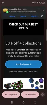BFCM25 coupon verification screenshot