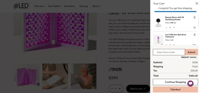 LED Technologies checkout page showing LED Technologies promo code box | Screenshot taken by SimplyCodes community member on Aug 25, 2025