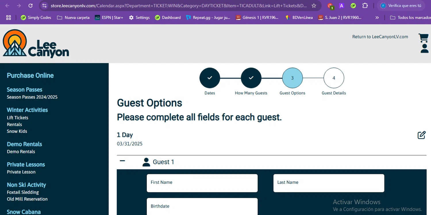 Lee Canyon promo code screenshot showing code HOLIDAYS applied at Lee Canyon checkout page. Uploaded by SimplyCodes community member ShrewdWizard3248 on Mar 17, 2025