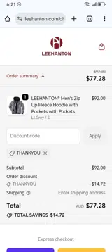 THANKYOU coupon verification screenshot