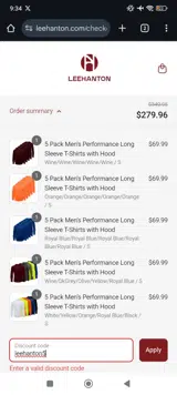 leehanton5 coupon verification screenshot