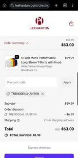 TRENDDEALHANTON coupon verification screenshot