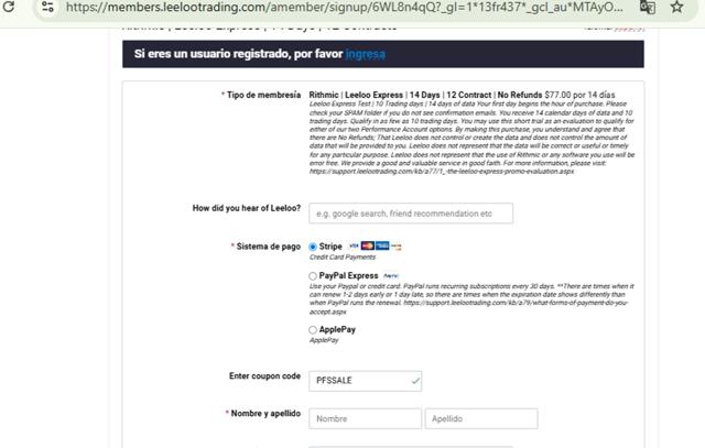 Leeloo Trading checkout page showing Leeloo Trading discount code box | Screenshot taken by SimplyCodes community member on Sep 4, 2025