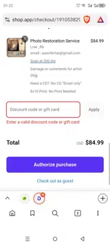 Restoration2025 coupon verification screenshot