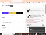 Legendary coupon verification screenshot
