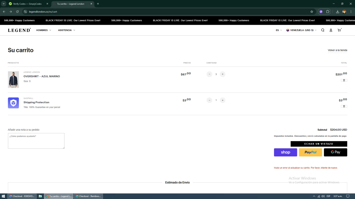 Legend London discount code screenshot showing code BASICS applied at Legend London checkout page. Uploaded by SimplyCodes community member califorrniaaaa on Nov 25, 2025