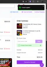 Friday coupon verification screenshot