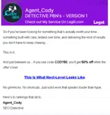 CODY50 coupon verification screenshot