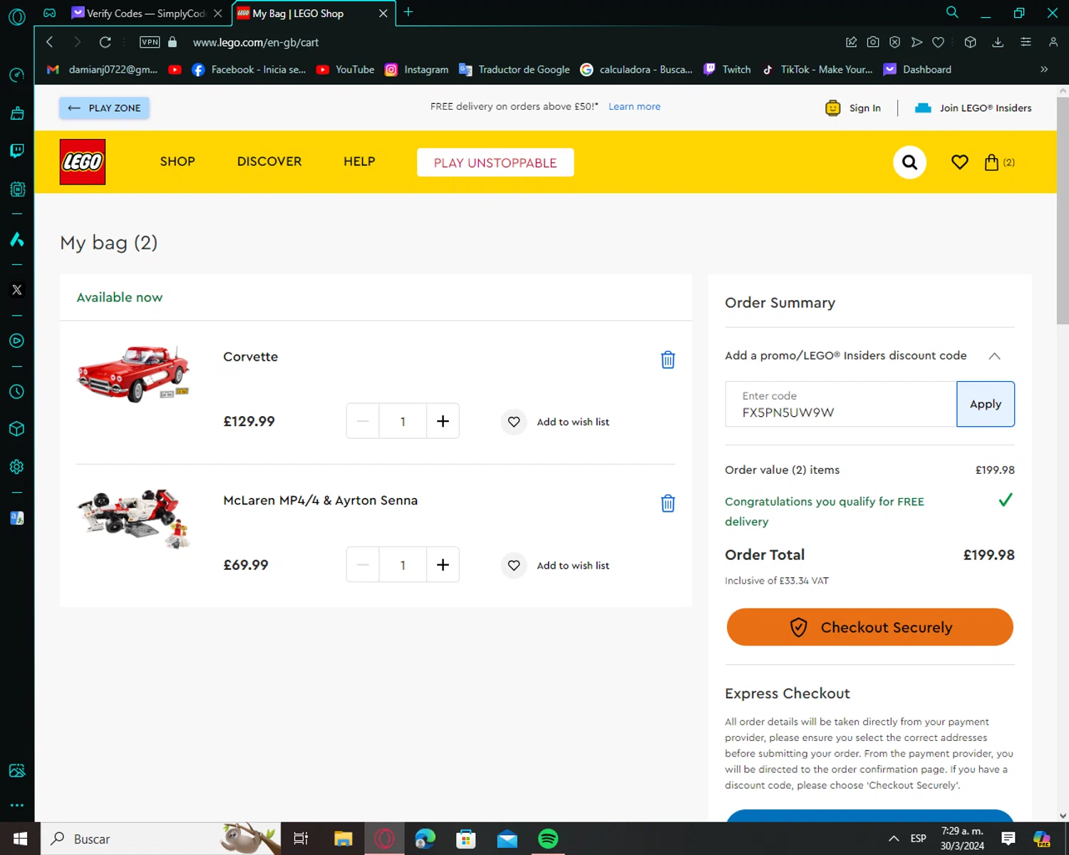 LEGO Education checkout page showing LEGO Education promo code box | Screenshot taken by SimplyCodes community member on Mar 30, 2024