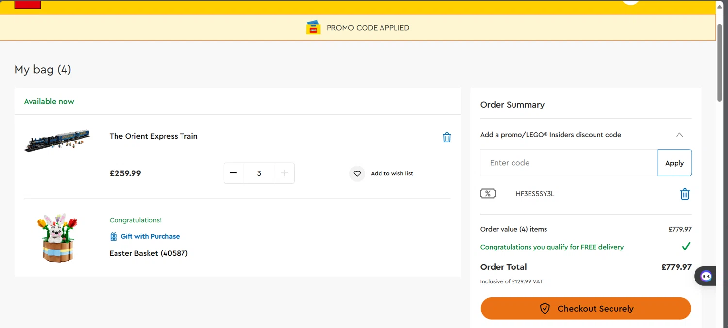 LEGO Education checkout page showing LEGO Education promo code box | Screenshot taken by SimplyCodes community member on Mar 3, 2024