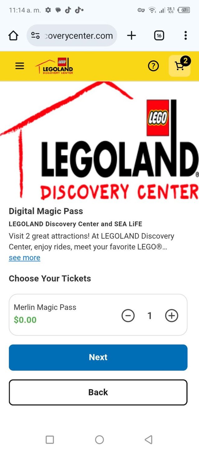 Legoland Discovery Centers checkout page showing Legoland Discovery Centers promo code box | Screenshot taken by SimplyCodes community member on Jul 19, 2025