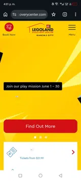LEGOLAND Discovery Center Kansas City coupon verification screenshot