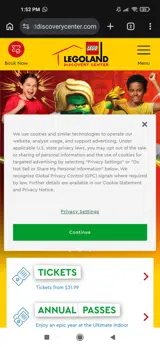 LEGOLAND Discovery Center New Jersey coupon verification screenshot
