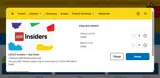 LEGOVIP coupon verification screenshot