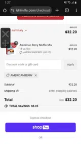AMERICANBERRY coupon verification screenshot