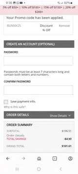 BUNNY25 coupon verification screenshot
