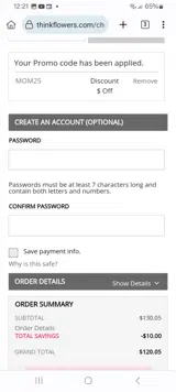 MOM25 coupon verification screenshot