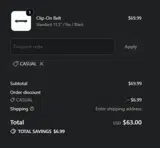 Leisure Carry coupon verification screenshot
