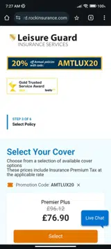 Leisure Guard Travel coupon verification screenshot