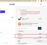 Lejon coupon verification screenshot