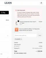 Lejon Leather Goods coupon verification screenshot