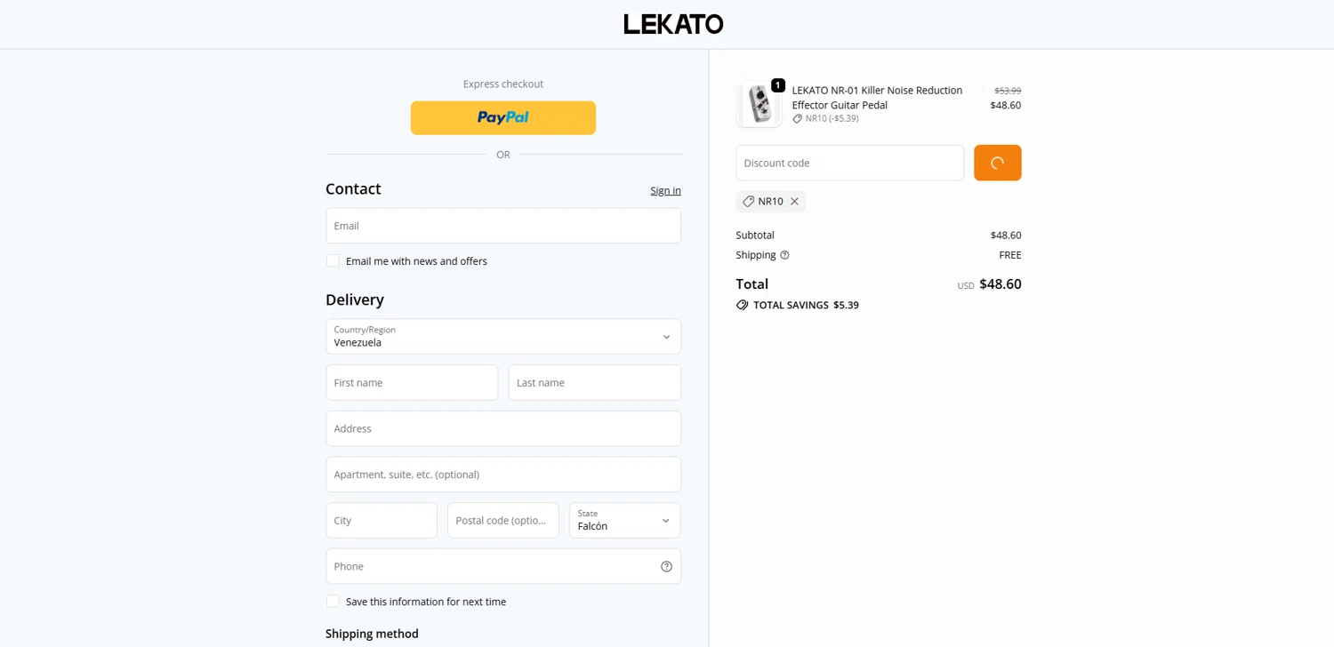 Lekato promo code screenshot showing code NR10 applied at Lekato checkout page. Uploaded by SimplyCodes community member Elosox1 on Oct 3, 2025