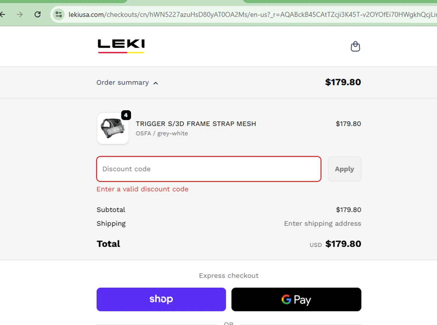 Leki discount code screenshot showing code FREE99 applied at Leki checkout page. Uploaded by SimplyCodes community member CoinOwl9375 on Nov 7, 2025