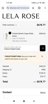 FORGOTSOMETHING coupon verification screenshot