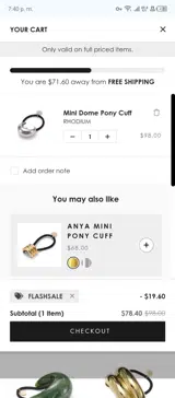 FLASHSALE coupon verification screenshot