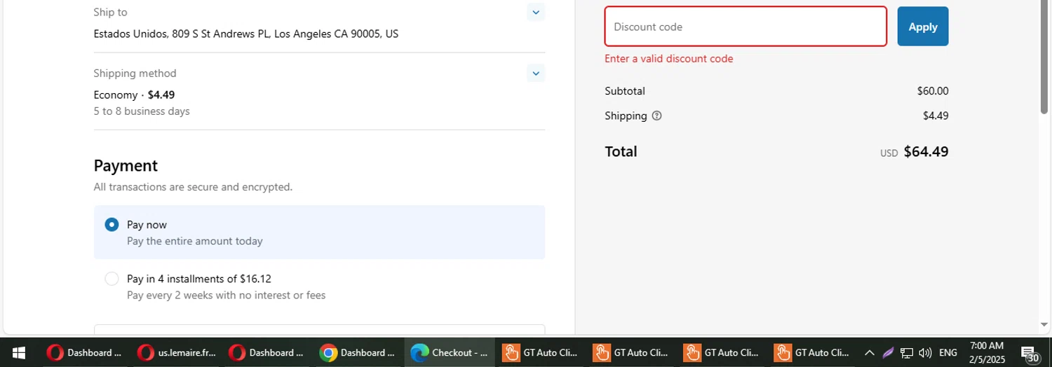 Lemaire discount code screenshot showing code SAVE15 applied at Lemaire checkout page. Uploaded by SimplyCodes community member MaitoGai on Feb 5, 2025