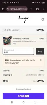 Bf20 coupon verification screenshot