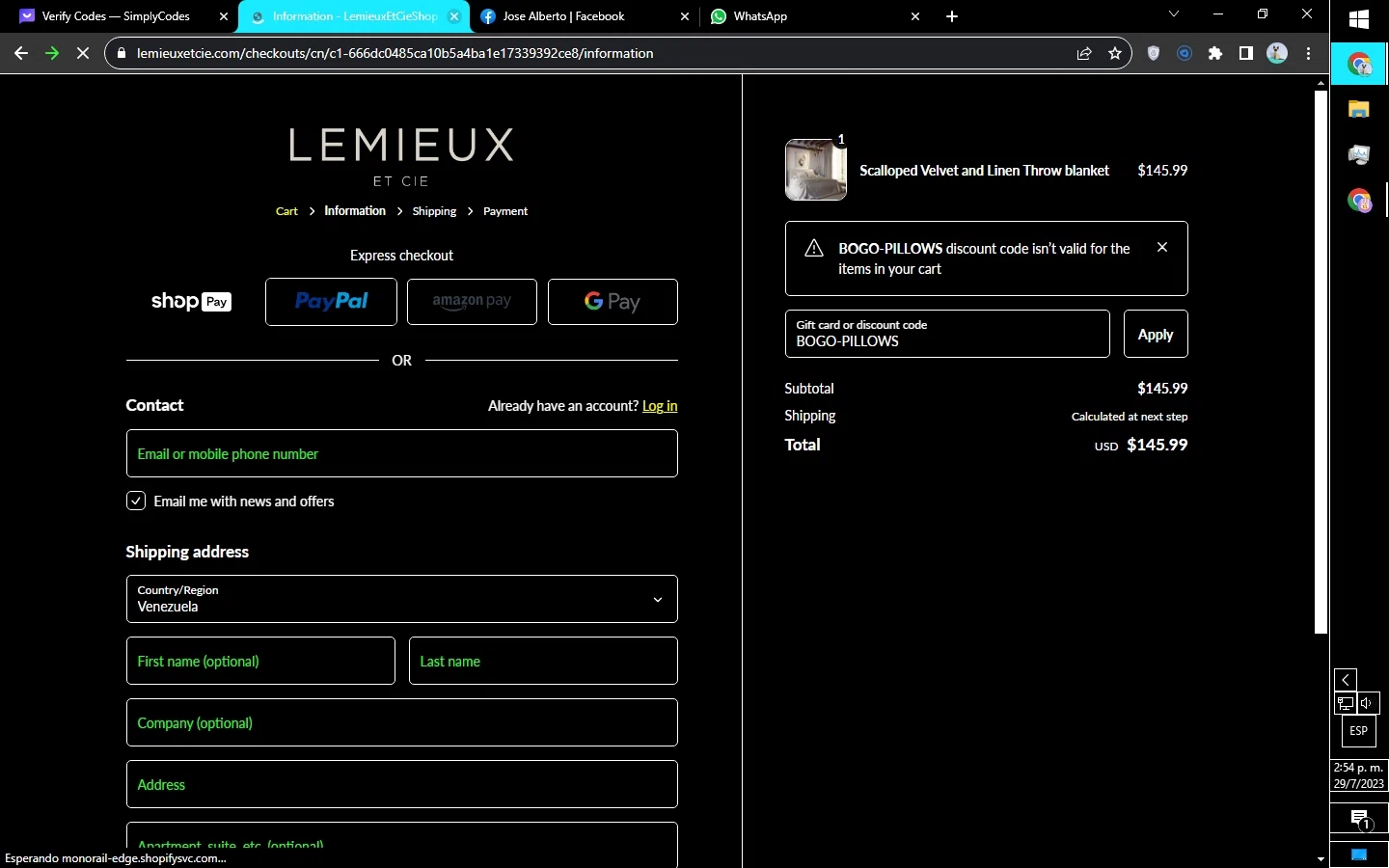 where to use Lemieux Et Cie promo code box
