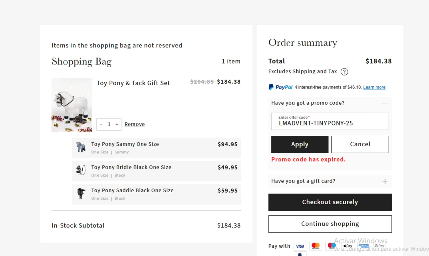 LeMieux USA promo code screenshot showing code LMADVENT-TINYPONY-25 applied at LeMieux USA checkout page. Uploaded by SimplyCodes community member VictoriousFinder8211 on Dec 11, 2025