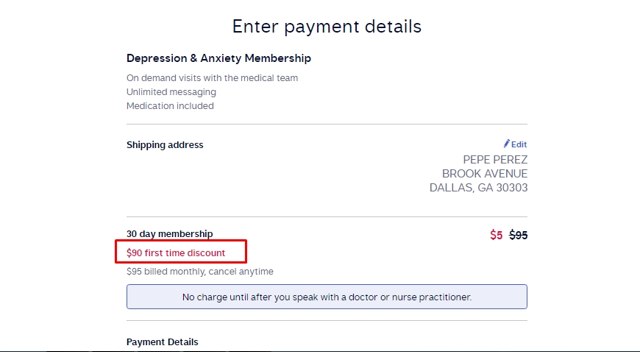 Lemonaid Health checkout page showing Lemonaid Health promo code box | Screenshot taken by SimplyCodes community member on Feb 22, 2021