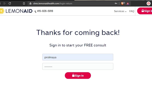 Lemonaid Health checkout page showing Lemonaid Health promo code box | Screenshot taken by SimplyCodes community member on Feb 23, 2021