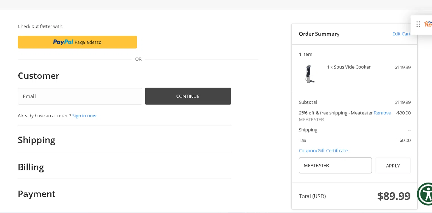 LEM Products coupon code screenshot showing code MEATEATER applied at LEM Products checkout page. Uploaded by SimplyCodes community member shark12 on Nov 8, 2025