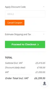 DEAL2 coupon verification screenshot