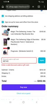 META5 coupon verification screenshot