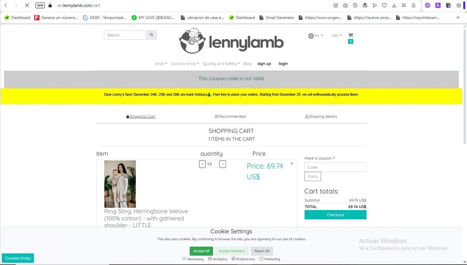 LennyLamb discount code screenshot showing code BF2025 applied at LennyLamb checkout page. Uploaded by SimplyCodes community member ScanSaver5253 on Dec 25, 2025