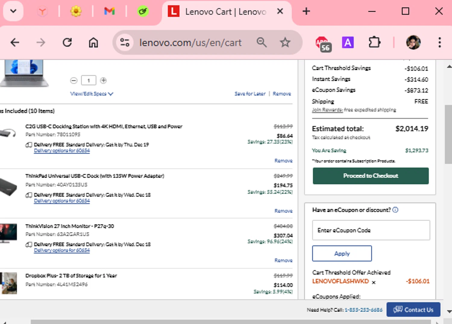 where to use Lenovo promo code box
