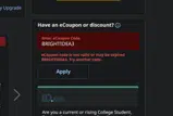 Lenovo coupon verification screenshot