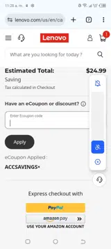 ACCSAVINGS coupon verification screenshot