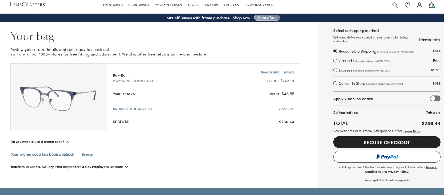 LensCrafters Promo Codes 10 Off September 2024