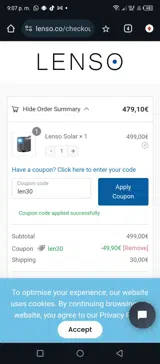 len30 coupon verification screenshot