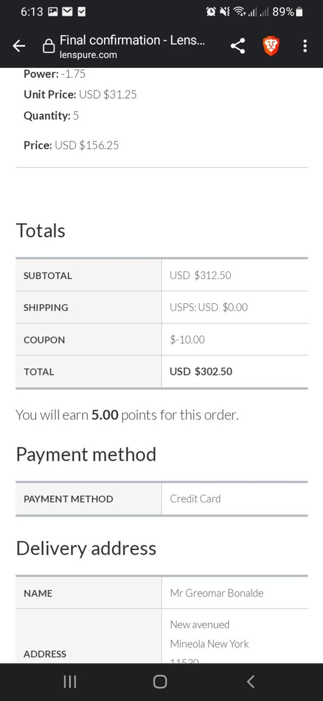 LensPure checkout page showing LensPure coupon code box | Screenshot taken by SimplyCodes community member on Oct 8, 2023