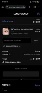SIMPLYCODES15 coupon verification screenshot