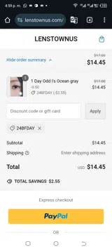 24BFDAY coupon verification screenshot
