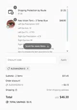 ALEXANDRA10 coupon verification screenshot