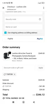 Tortor coupon verification screenshot