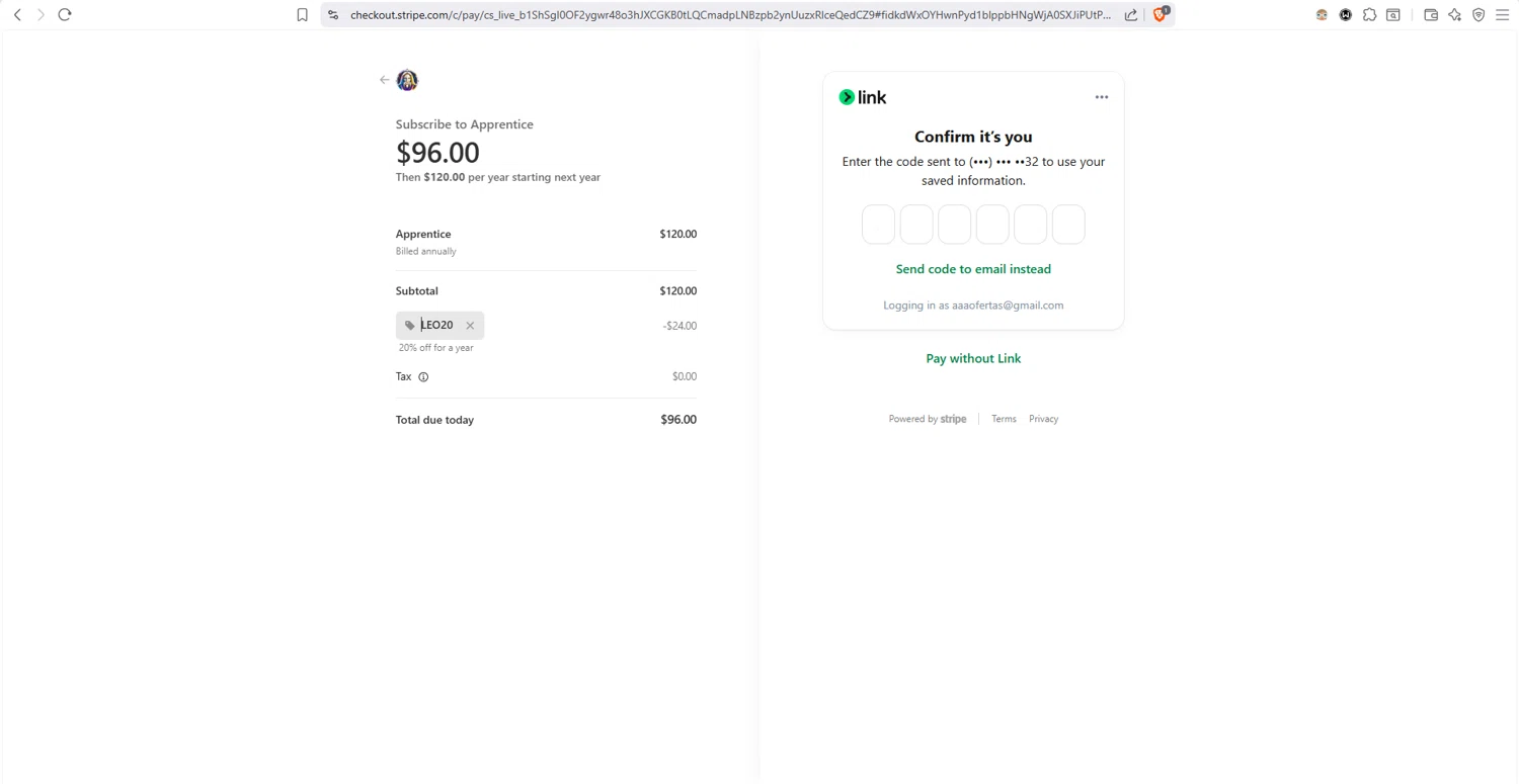 Leonardo.Ai promo code screenshot showing code LEO20 applied at Leonardo.Ai checkout page. Uploaded by SimplyCodes community member dayselis15 on Dec 23, 2025